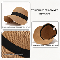 Chapeau de paille unisexe décontracté et tendance pour l'été, tissé à la main, multicolore, respirant, réglable et coupe-vent, protection solaire, vente en gros