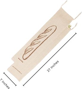 Sacs à pain réutilisables personnalisés <span class=keywords><strong>en</strong></span> coton lavable de longue taille avec fermeture à cordon - Product Image 5