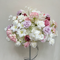 Arrangement de mariage, centre de table artificiel en roses rouges, boule de fleurs en roses rouges