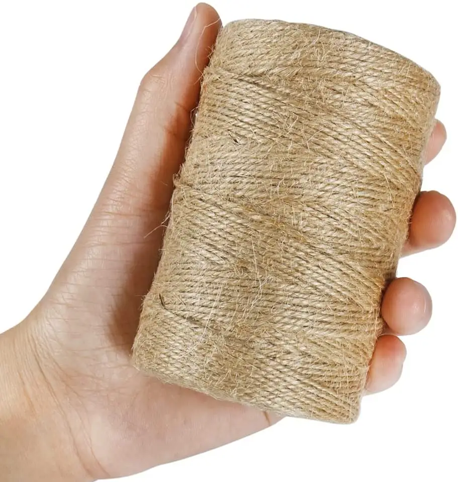 Ficelle de fil de jute de corde de sisal de chanvre de fibre naturelle 100% écologique 3ply pour l'emballage et l'emballage de cadeaux