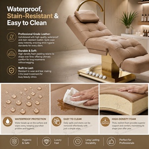 Meilleures ventes : Mobilier d'esthétique - Lit <span class=keywords><strong>de</strong></span> cils incurvé à base dorée, Lit <span class=keywords><strong>de</strong></span> soin du visage électrique, Table <span class=keywords><strong>de</strong></span> massage <span class=keywords><strong>de</strong></span> luxe pour spa, Lit pour extensions <span class=keywords><strong>de</strong></span> cils - Product Image 4