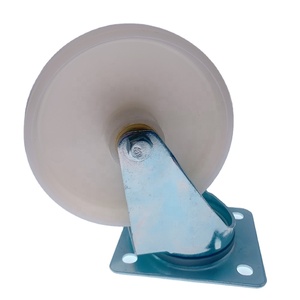 Roda rotatória com rolamento de rolo de 125mm, roda rotatória com placa superior branca pp com freio
