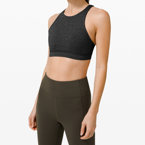 Reggiseno sportivo a supporto medio nero incrociato sul retro logo personalizzato Yoga br per le donne - Product Image 3