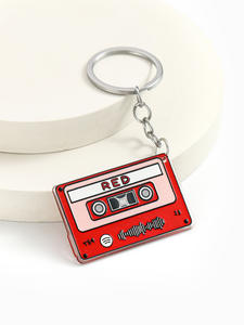 Porte-clés en caoutchouc acrylique en forme de cassette musicale, personnalisable, cadeau pour <span class=keywords><strong>audiophile</strong></span>, fan de musique, pendentif de mode pour clés de voiture et sac - Product Image 3