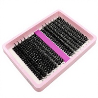 Vente en gros de cils postiches en D, extensions de cils 60D 80D 100D 120D 160D, cils en grappe naturels et épais en fibres synthétiques