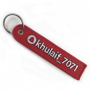 Cheap Customized Fabric Patch <b>Key</b> Chain <b>Key</b> <b>Ring</b> Woven Label Embroidery Keychain With Logo Custom - Product Image 4