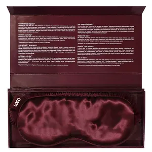 Masques oculaire personnalisés Double face, masque en soie pure, rouge vin, mûrier, pour sommeil et voyage, idée cadeau de noël, nouveauté 2021