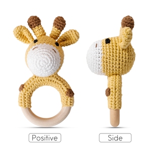 Fait à la main En Forme D'animal <span class=keywords><strong>Au</strong></span> <span class=keywords><strong>Crochet</strong></span> En Bois <span class=keywords><strong>Hochet</strong></span> <span class=keywords><strong>Anneau</strong></span> De Dentition Jouet Bébé <span class=keywords><strong>Anneau</strong></span> De Dentition - Product Image 3