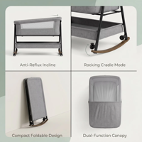 Nouveau Lit Bébé Pliant Design Moderne, Ensemble Literie, Berceau, Transat Enfant, Lit Cododo Balancelle pour Nouveau-né