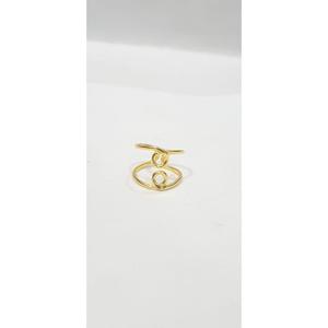 Gold Double <b>Circle</b> <b>Ring</b> • Minimalist Geometric Band • Modern Infinity Inspired <b>Ring</b> - Product Image 1