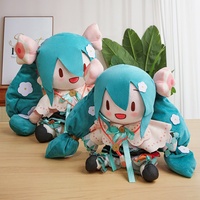 Boneka Plush Hatsune Magical Miku Kawaii Laris Manis Grosir, Ukuran 32cm & 50cm, Bantal & Bantalan Lembut untuk Anak-Anak