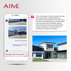 Portes <span class=keywords><strong>de</strong></span> <span class=keywords><strong>garage</strong></span> électriques en alliage d'aluminium noir - Télécommande, design moderne coupe-vent pour villas et résidences - Product Image 5