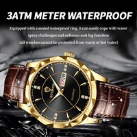Jam Tangan Pria BINBOND New International Brand B5552, Sport, Tali Kulit, Tahan Air, Bercahaya, Tampilan Tanggal, Jam Fashion 5552
