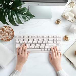 Keyboard <b>Stickers</b> for Long Nails with Letters, Soft Silicone Keyboard <b>Bubbles</b> for Women, Nail Art Typing Keycaps for Desktops - Product Image 4