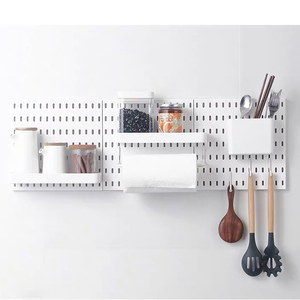 Rak <span class=keywords><strong>Display</strong></span> Pegboard Plastik Laris Manis, Tempat Sikat Gigi, Pemasangan di Dinding, Penyimpanan Peralatan Dapur Peg Board - Product Image 4