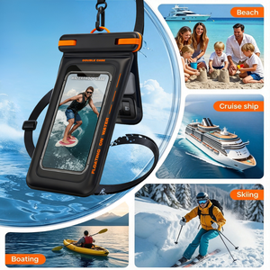 Custodia Impermeabile Universale 7.5 Pollici in PVC+Schiuma a Doppio Spazio, Galleggiante IPX8 per Nuoto e Spiaggia, Compatibile con iPhone e <span class=keywords><strong>Samsung</strong></span> - Product Image 6