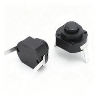 Interruptor de botón pulsador con enclavamiento de 2 pines 12x10, 24V 2A, encendido/apagado JT-1210A, 20000 ciclos para linterna/torcha