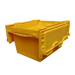 QS Plastic Storage Boxes Heavy Duty Plastic Storage Tubs Storage Box Moving Crate Nest Stack with Lids plastic moving crate
