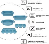 Ensemble de pâtisserie en silicone antiadhésif, kit de moules à pâtisserie antiadhésifs, moule rond, carré, à gâteau, à muffins, avec brosse en silicone, spatule