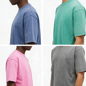 Camiseta de Algodón 100% Vintage Lavado al Ácido, de Manga Corta, Oversize, Lisa, Casual, Personalizada, de Alta Calidad, con Logo OEM, Venta al por Mayor - Product Image 5