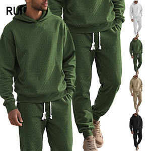 RUIQUWIN 2026 Nouvel ensemble de survêtement décontracté pour homme, respirant et écologique, avec sweat à capuche jacquard ample et pantalon, grandes tailles, pour le sport et le quotidien - Product Image 1