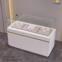 Vitrine de musée pour bijoux en jade, gris, haute qualité, rectangulaire |   Vitrine en verre avec éclairage LED, écologique, imperméable, recyclable