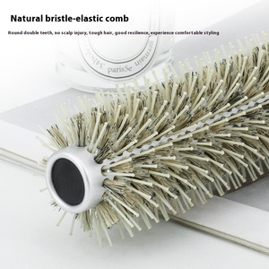 Loto legno rullo pettine di cinghiale stile cilindrico pettine coda a punta tubo di alluminio per il salone - Product Image 3