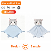 Peluche chaton en polyester et coton PP, personnalisable avec logo, marque OEM, vente en gros, cadeau promotionnel pour nouveau-né