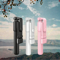 Trépied Extensible R1S Selfie Stick en Fibre de Carbone de Qualité, Meilleure Vente, avec Lumière d'Appoint LED, Télécommande et Fonction Live Stream