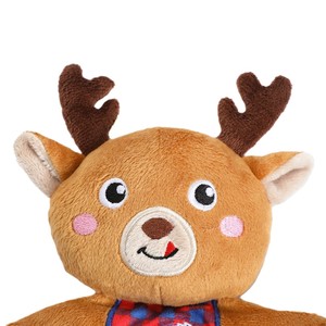 Peluche renne de dessin animé avec bras et jambes en corde nouée et pompons, poitrine en flanelle à carreaux, peluche douce pour enfants, adolescents et adultes - Product Image 4
