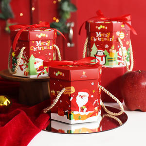 Luxuriöse, elegante Papierbox mit Weihnachtsmann-Aufdruck und Griff für Weihnachtsgeschenkverpackungen, Weihnachtsgeschenkbox - Product Image 6