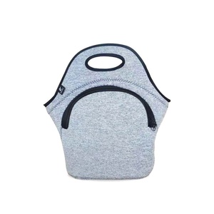Insulated Neoprene Cooler Bag With Zipper Closure Portable Picnic Bag All Seasons Use Minimalist Style Gray Blue Black - Product Image 3