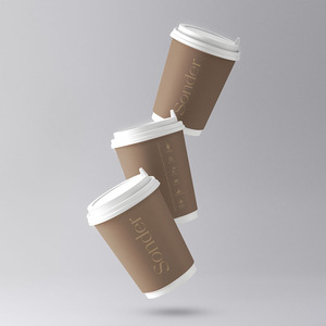 Feuille d'or personnalisée jetable papel café tasse à café isolation simple <span class=keywords><strong>triple</strong></span> double paroi biodégradable gobelets en papier recyclé - Product Image 1