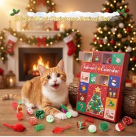 PAIPETPlastic Interactieve Katten Adventskalender 24 Vakjes Huisdier Speelgoed Cadeaubox Kerst Blind Box Set