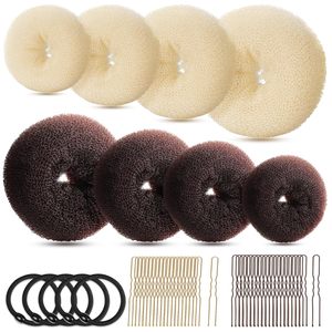 Venta directa de fábrica Multisize Nylon Hair Donut Bun Portable Hair Donut Bun Maker para mujeres - Product Image 1