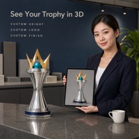 Trophée de championnat personnalisé en or, coupe de récompense en métal sur mesure pour événements sportifs, cérémonies de remise des diplômes, reconnaissance d'entreprise