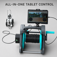 Robot Inspeksi CCTV Pipa Mini 4K, Kontrol Jarak Jauh, Tahan Air, Kamera Angkat & Putar 25cm, Kamera Ganda Depan/Belakang, 8-LED