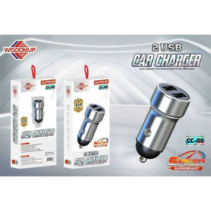 Caricabatteria da auto 2 usb a ricarica rapida in plastica in metallo accendisigari caricabatterie Wireless per smartphone tablet tipo C per motocicli - Product Image 1