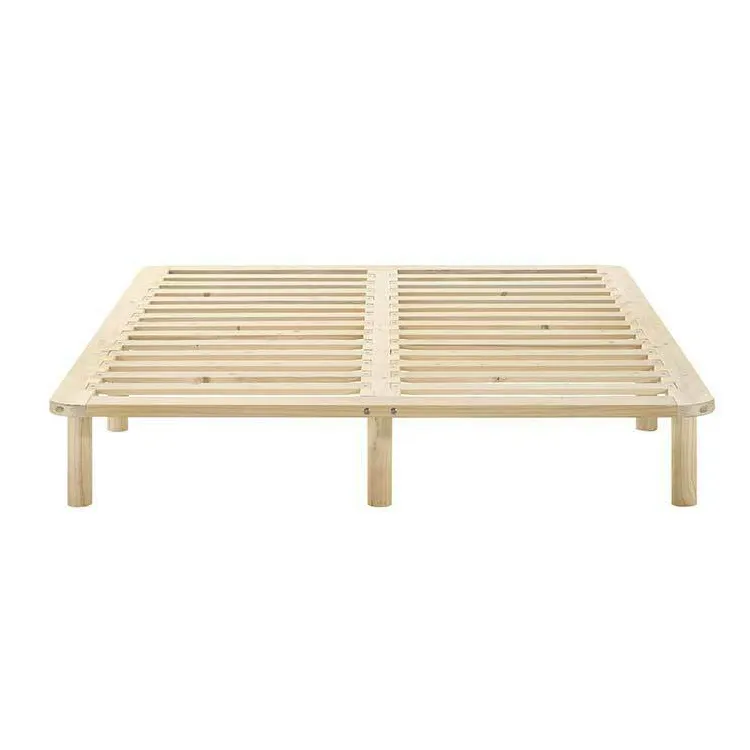 Offer Platform Bed Base Frame Pine Wooden King Single Double Queen Natural solid wood bed