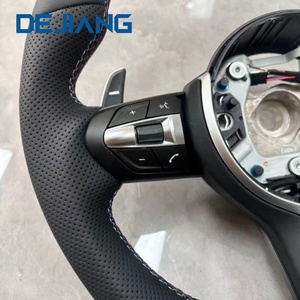 Volant sport en cuir à fond plat avec garniture noire pour <span class=keywords><strong>BMW</strong></span> F10 E70 <span class=keywords><strong>E80</strong></span> E91 E71 E82 E88 E89 E93 X1 X5 X6 - Product Image 2