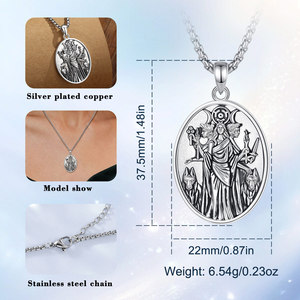 Colliers Mystiques Triple Lune Déesse Lilith en Laiton Merryshine, Pendentifs Magiques Lilith Hécate Phase pour Sorcières - Product Image 2