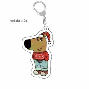 Regalo de Navidad: Llavero de acrílico con cabeza de perro de dibujos animados, estilo meme 'Just a Chill Guy', diseño 'Cold Guy' - Product Image 5