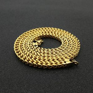 European American Hip Hop Gold <b>Chain</b> Necklace 4mm 70cm Polished <b>Titanium</b> Steel Welded Joints Party Fashion Jewelry - Product Image 1
