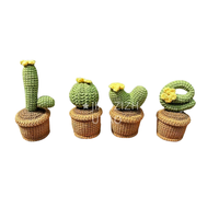 Adorable cactus tressé à la main, quatre frères, cadeau personnalisé pour la Saint-Valentin, pour enfants et petites amies, produit de décoration