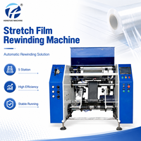 HONTO HTW-300 – Nouvelles machines de rembobinage de film étirable à perforation de lignes ponctuelles entièrement automatiques à cinq postes, directement de l'usine