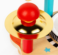 Table d'activités musicales en bois certifiée pour enfants, jouet sensoriel multi-instruments avec piano, tambours, cymbales et triangle, favorise le rythme