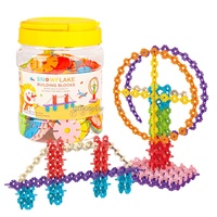 200 pièces flocon de neige bloc de construction bricolage Intelligent Construction bloc Kit en plastique fleur intelligent jouet éducatif
