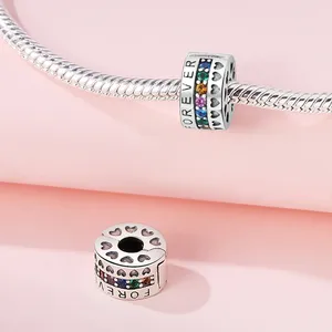 Cuentas espaciadoras atrapasueños de moda de alta calidad, chapadas en oro rosa, con diseño entrelazado, colgante de cobre con circonita de lujo ligero para niños, regalo de joyería - Product Image 1