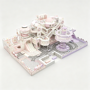 Aoleao Aire de jeux intérieure personnalisée pour enfants avec toboggan, piscine à balles, carrousel et structure d'escalade, certifiée CE TUV CPC - Product Image 3