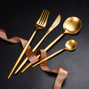 Qzq nóng bán cổ điển gương đánh bóng muỗng nĩa 304 thép không gỉ vàng bạc Đảng 16-Piece thiết lập dao kéo - Product Image 3